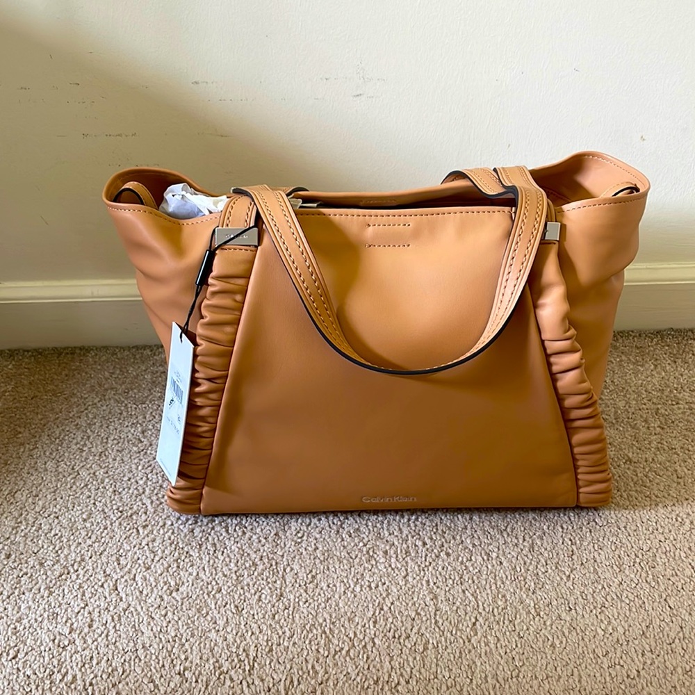 Calvin Klein Organizational Tote Must Have Large Tan Tote